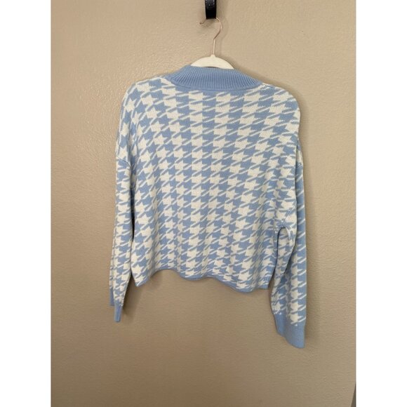 Divided‎ Womens Blue White Sweater Large long sleeve round neck acrylic pullover - Picture 4 of 6